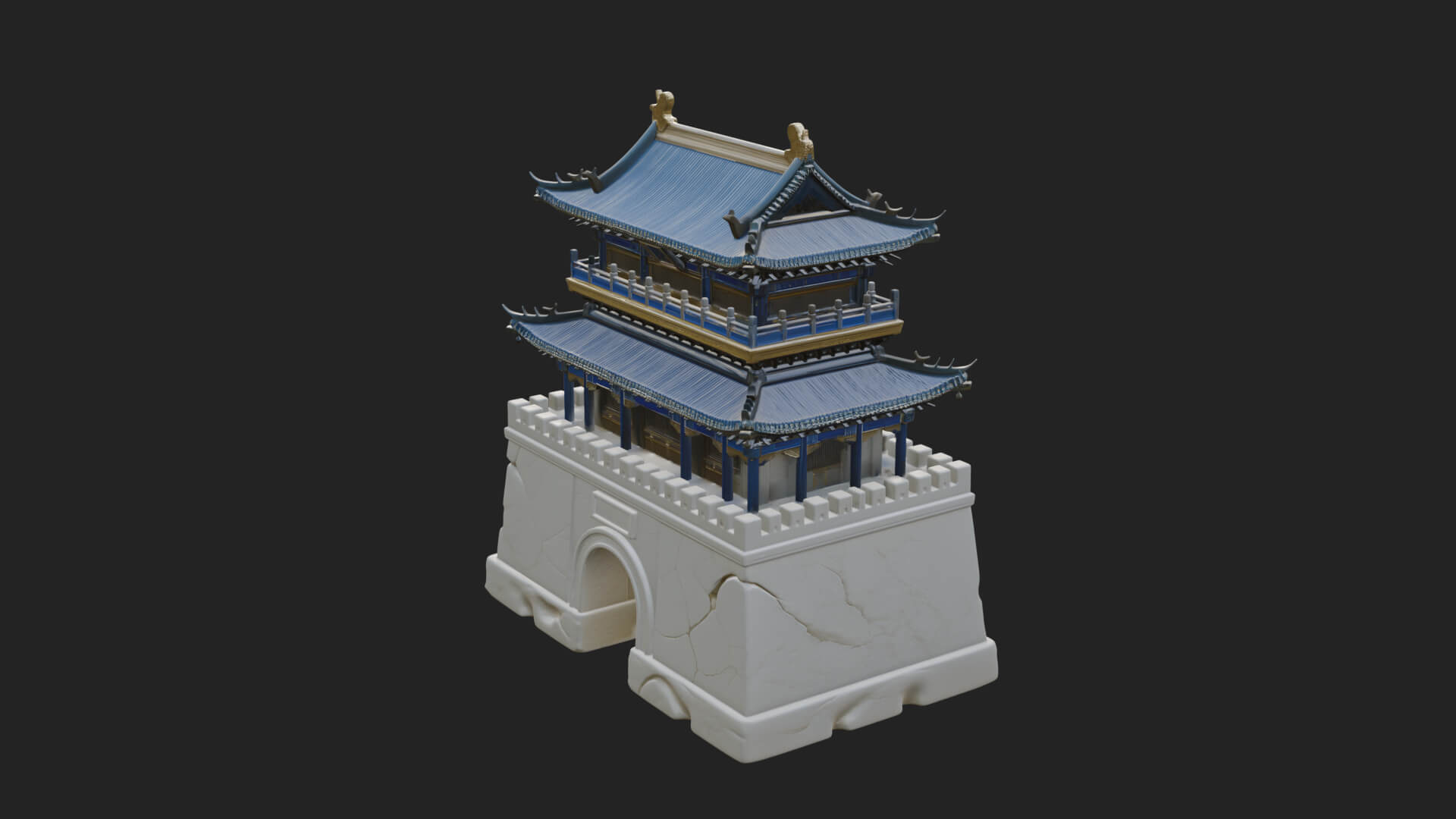 Fortified Pagoda Tower Design 14 3D Print Model 3D Model