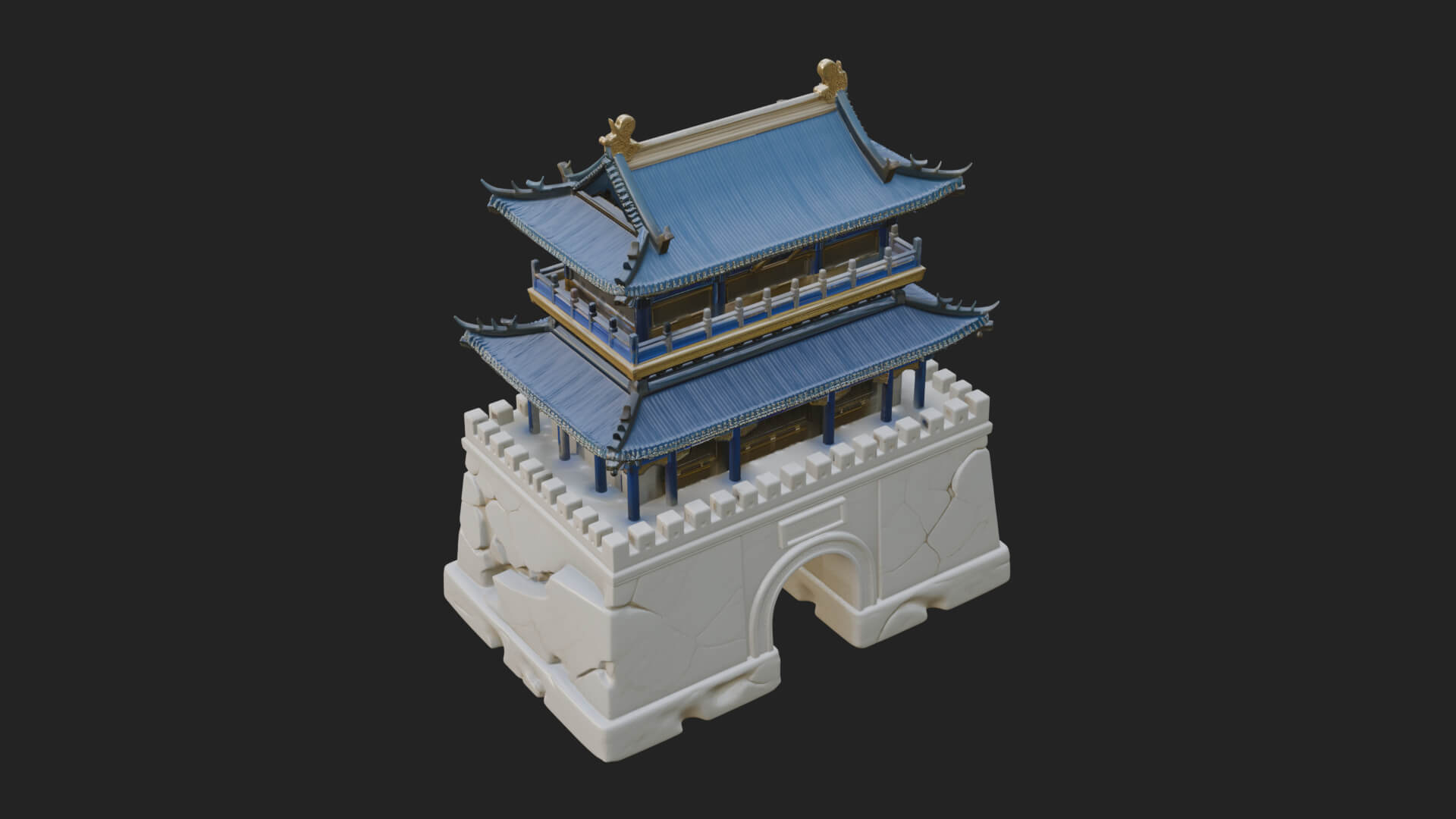 Fortified Pagoda Tower Design 14 3D Print Model 3D Model
