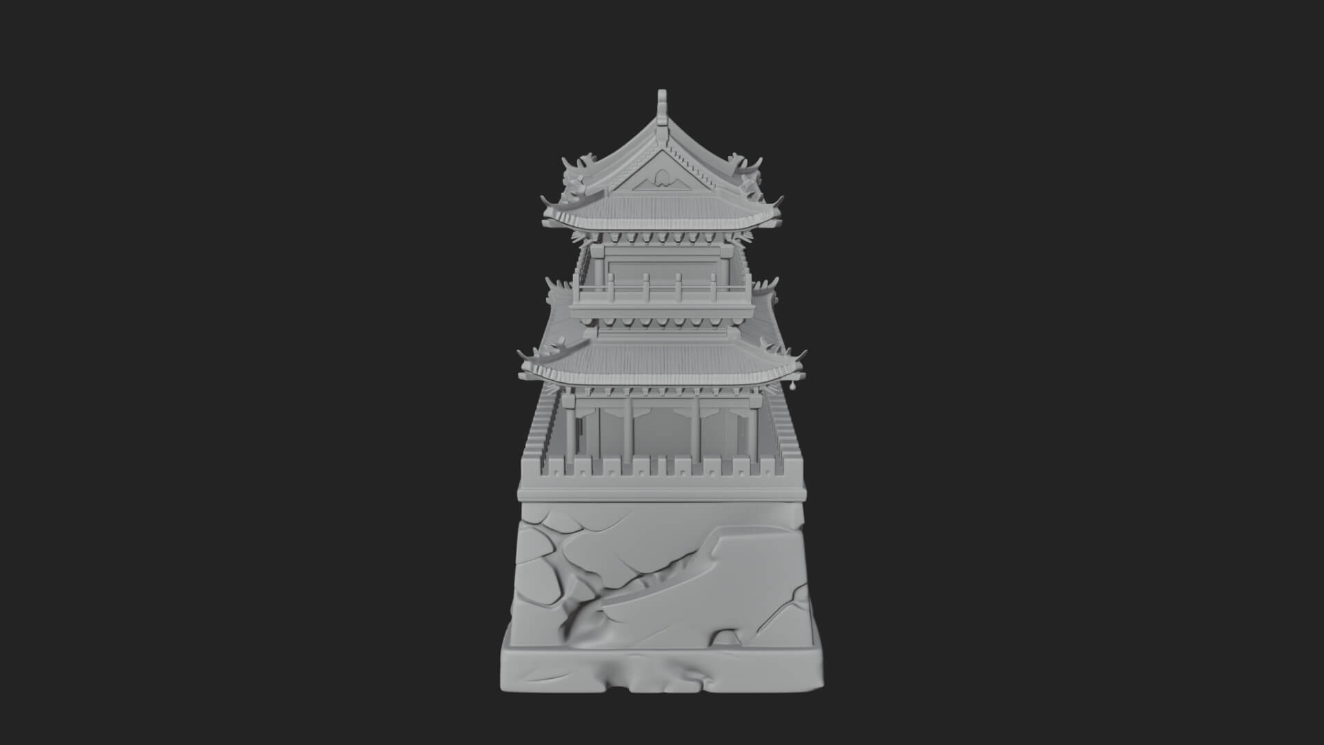 Fortified Pagoda Tower Design 14 3D Print Model 3D Model