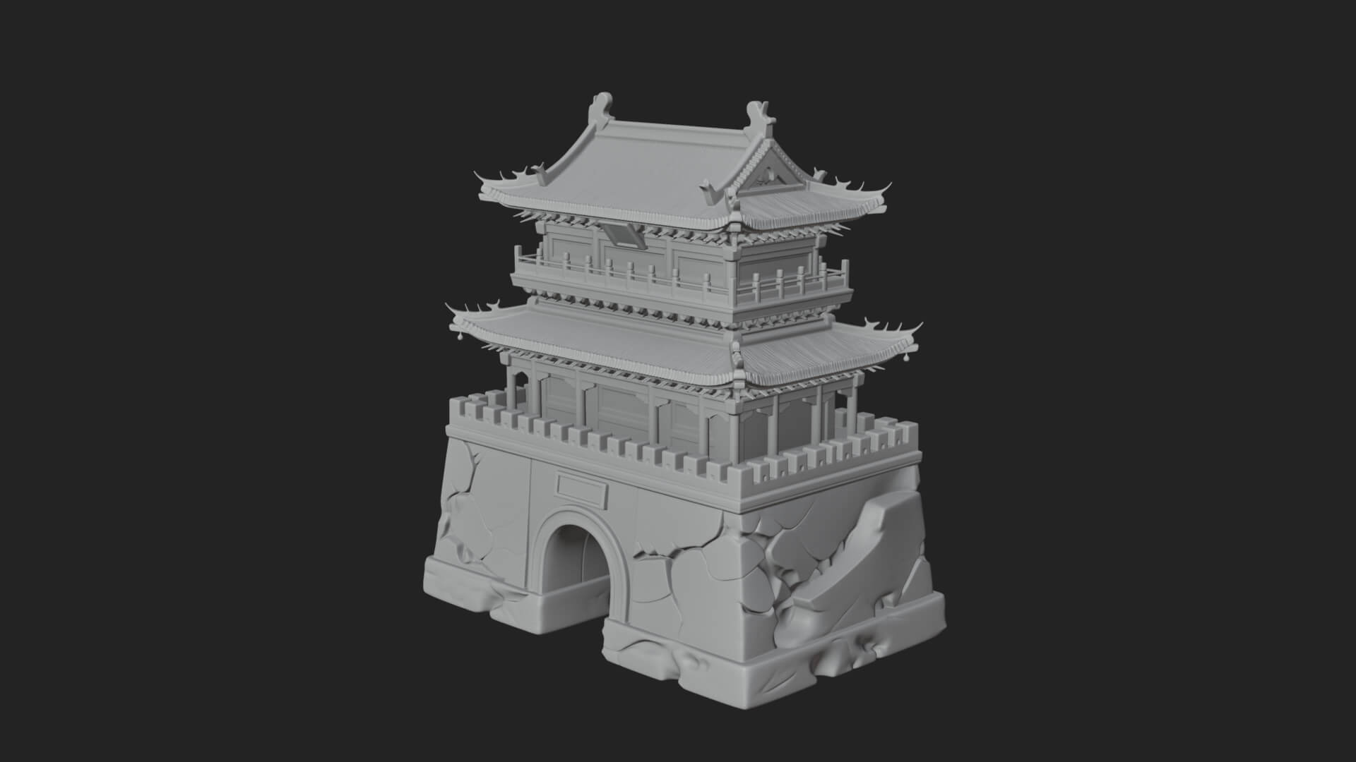 Fortified Pagoda Tower Design 14 3D Print Model 3D Model