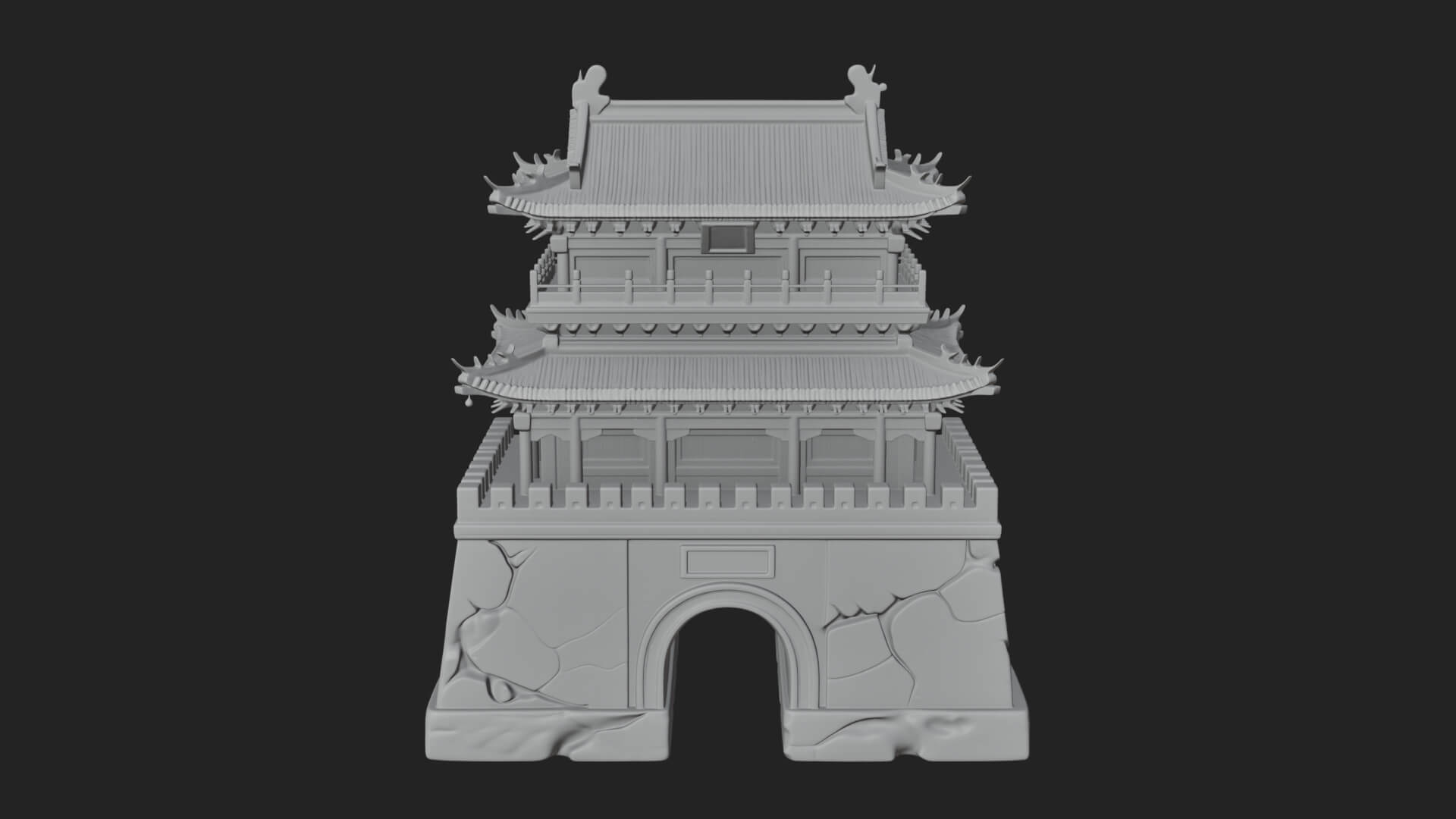 Fortified Pagoda Tower Design 14 3D Print Model 3D Model