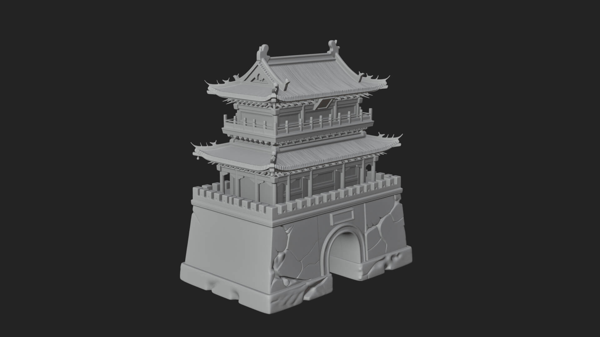 Fortified Pagoda Tower Design 14 3D Print Model 3D Model