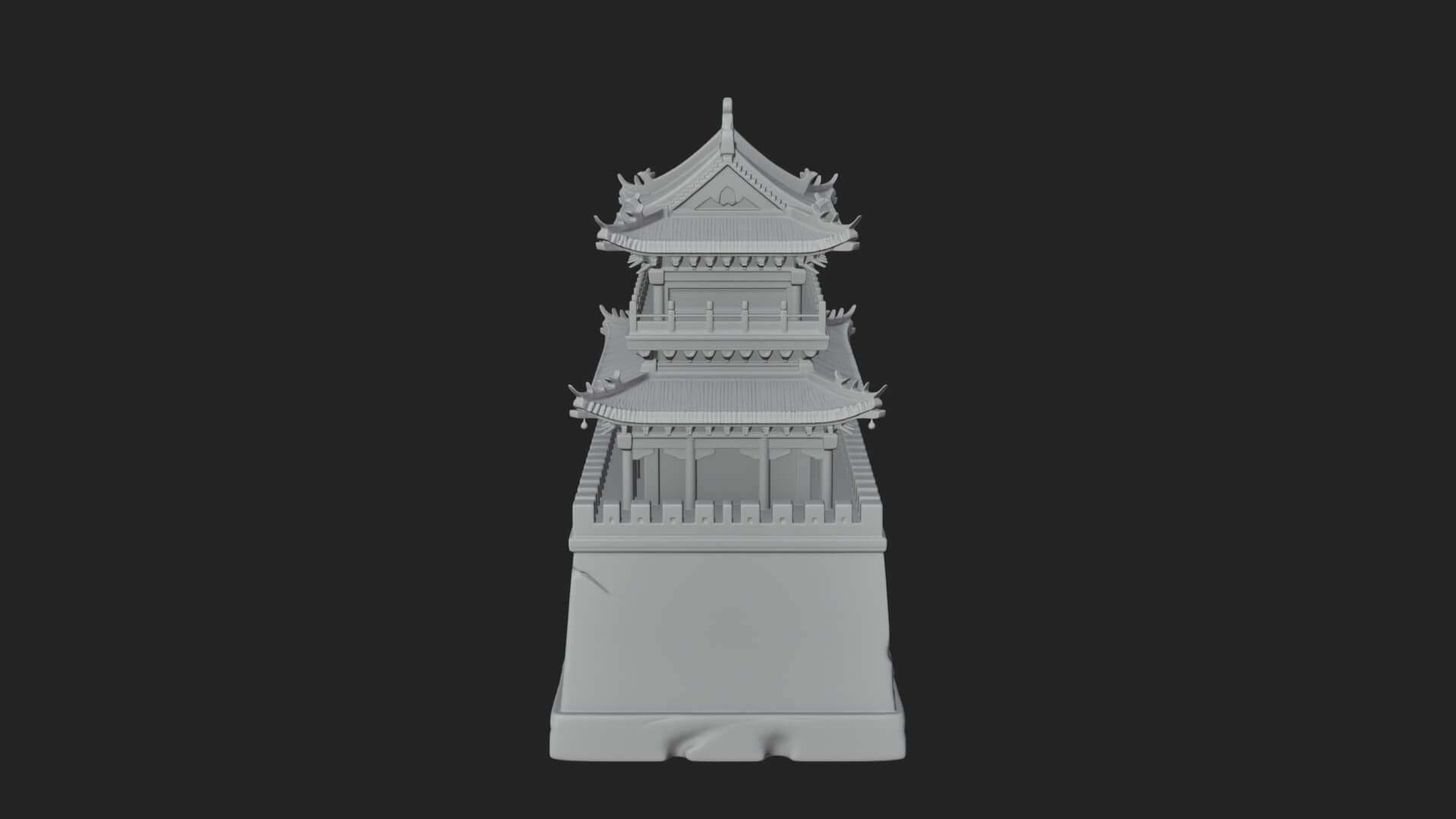 Fortified Pagoda Tower Design 14 3D Print Model 3D Model