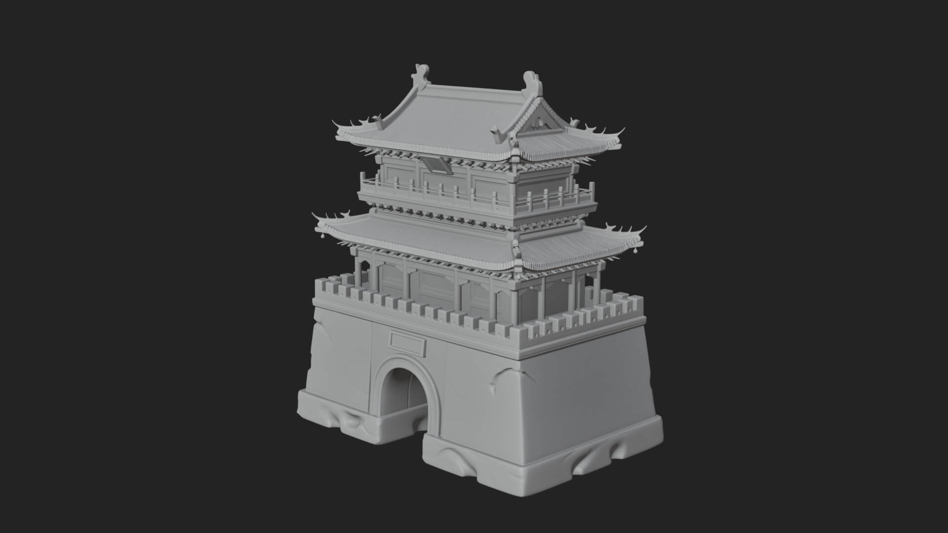 Fortified Pagoda Tower Design 14 3D Print Model 3D Model