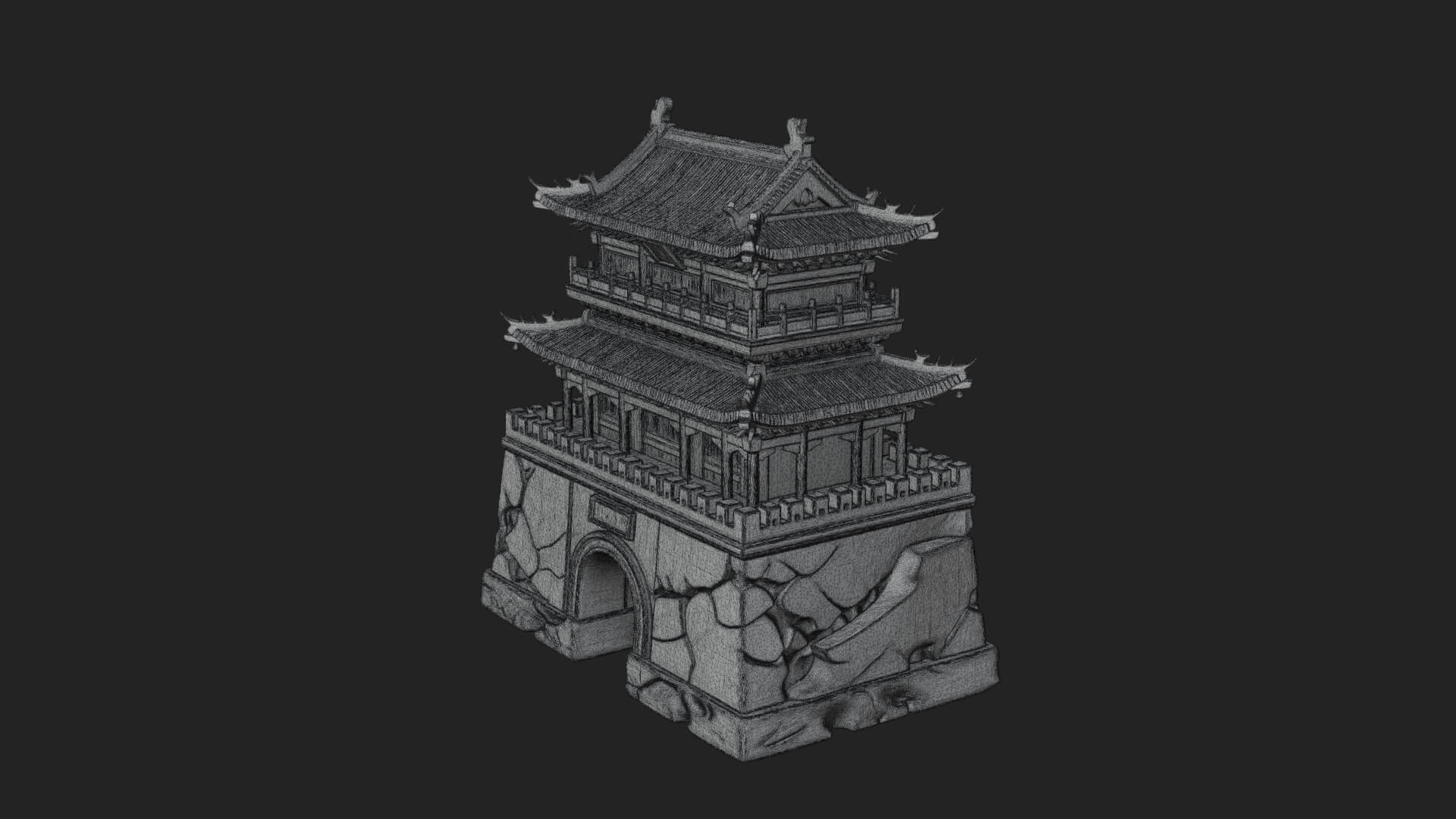 Fortified Pagoda Tower Design 14 3D Print Model 3D Model