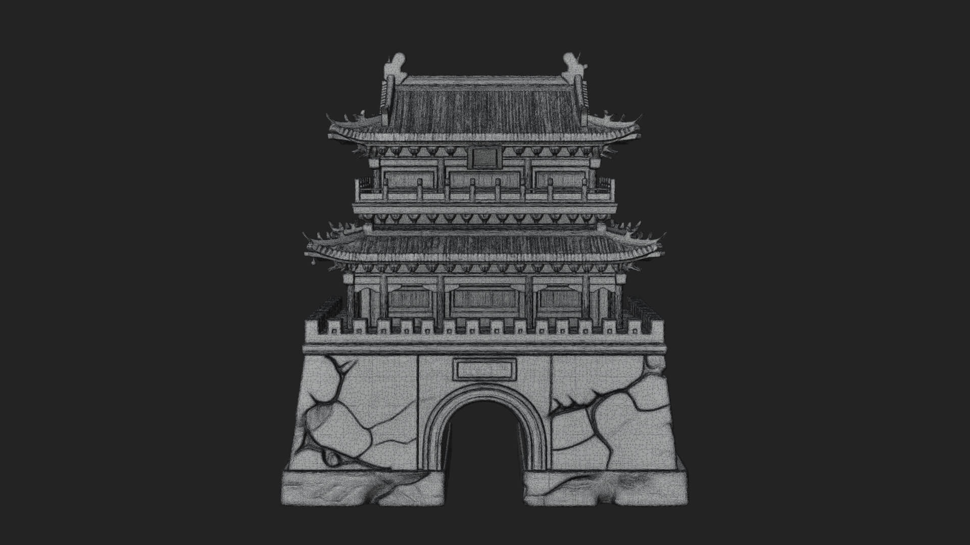 Fortified Pagoda Tower Design 14 3D Print Model 3D Model