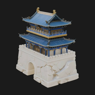 Fortified Pagoda Tower Design 14 3D Print Model