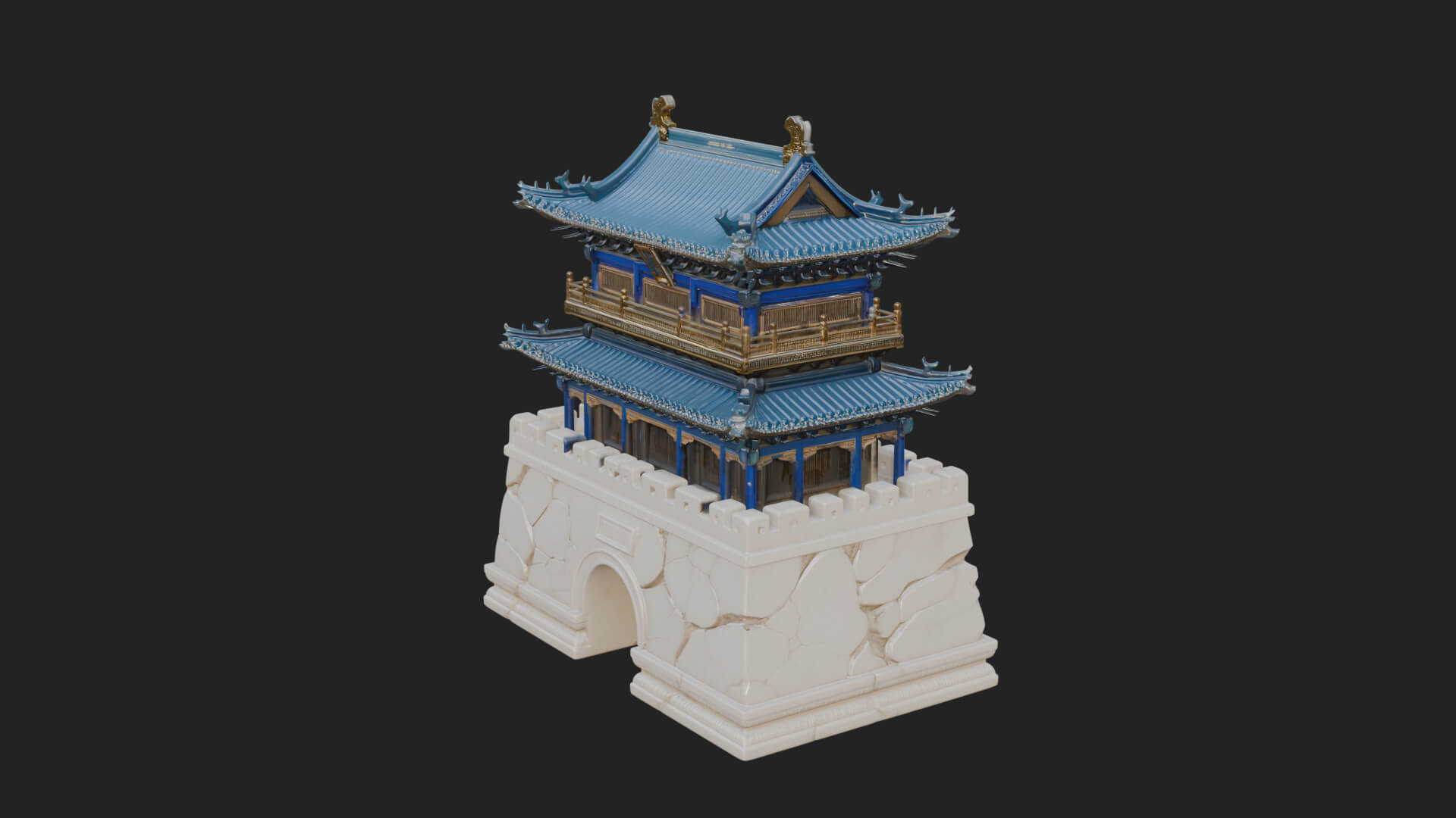 Fortified Pagoda Tower Design 15 3D Print Model 3D Model
