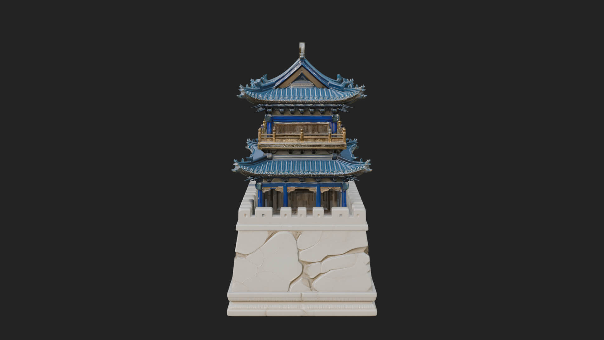Fortified Pagoda Tower Design 15 3D Print Model 3D Model