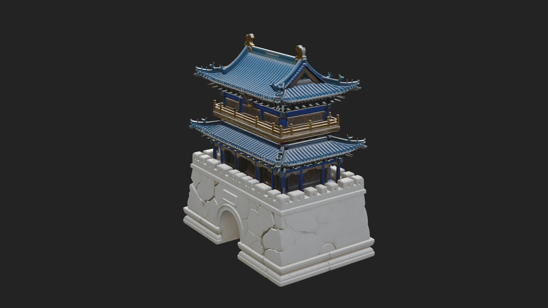 Fortified Pagoda Tower Design 15 3D Print Model 3D Model