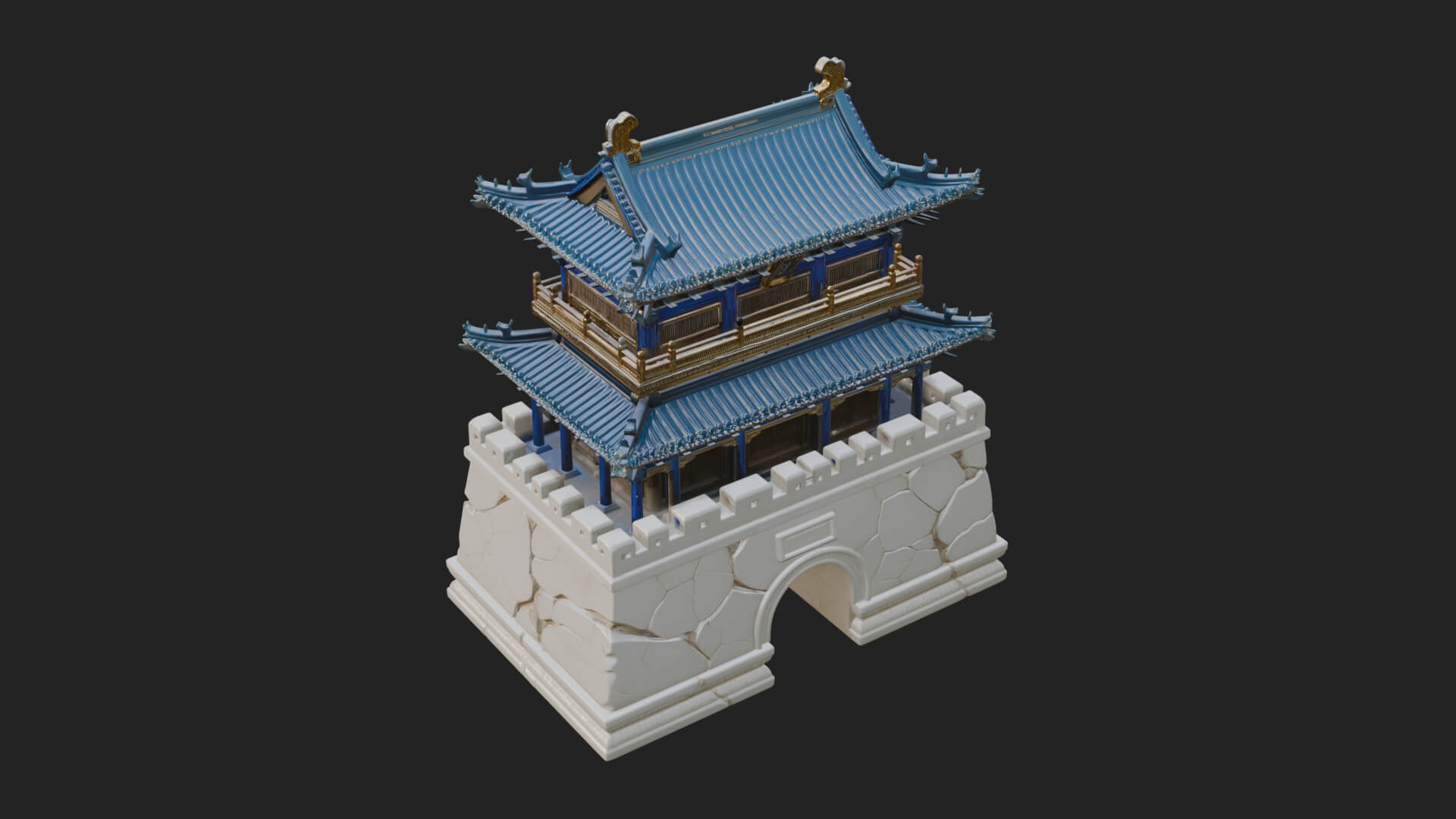 Fortified Pagoda Tower Design 15 3D Print Model 3D Model