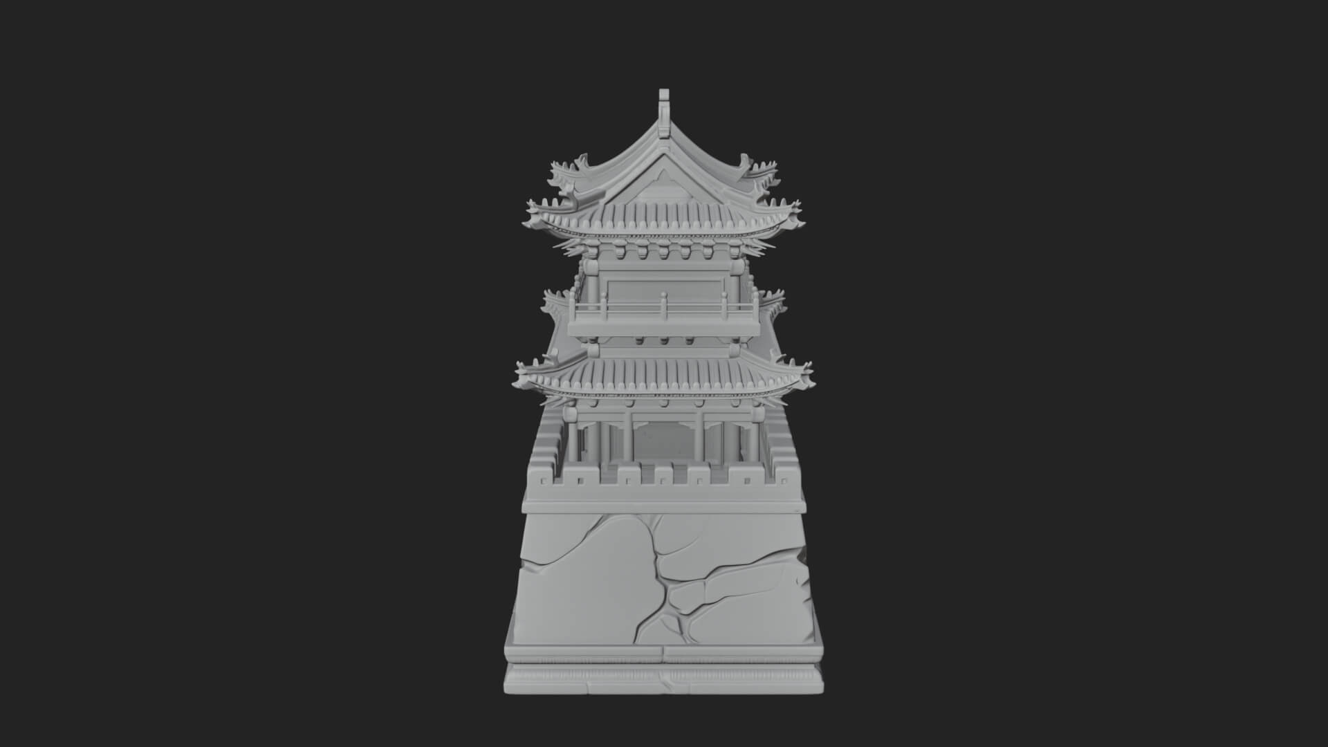 Fortified Pagoda Tower Design 15 3D Print Model 3D Model