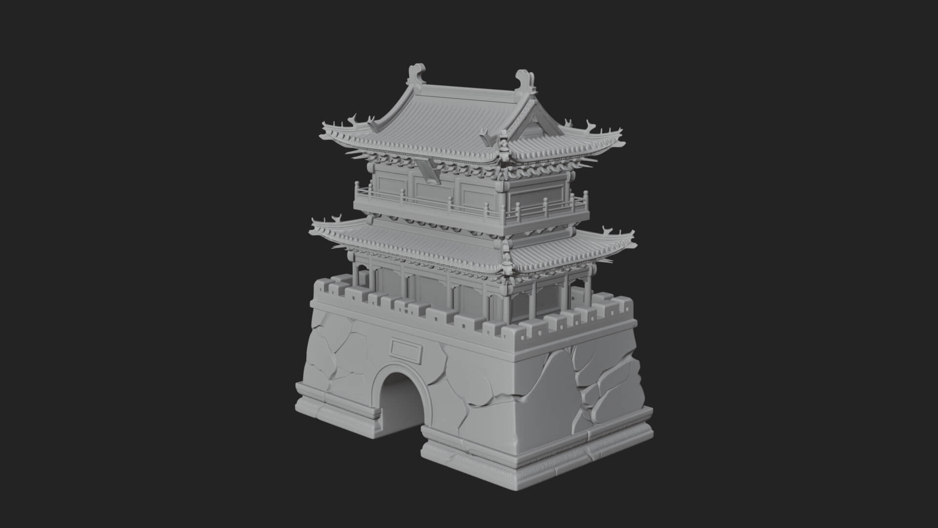 Fortified Pagoda Tower Design 15 3D Print Model 3D Model