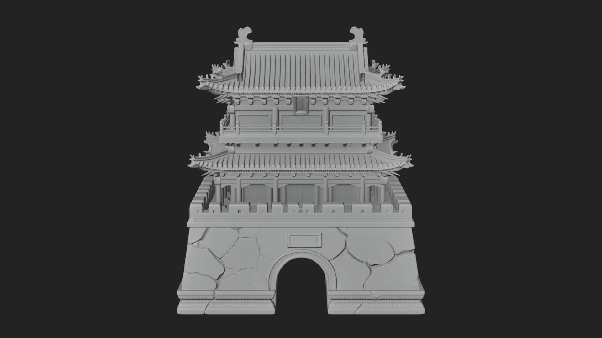 Fortified Pagoda Tower Design 15 3D Print Model 3D Model