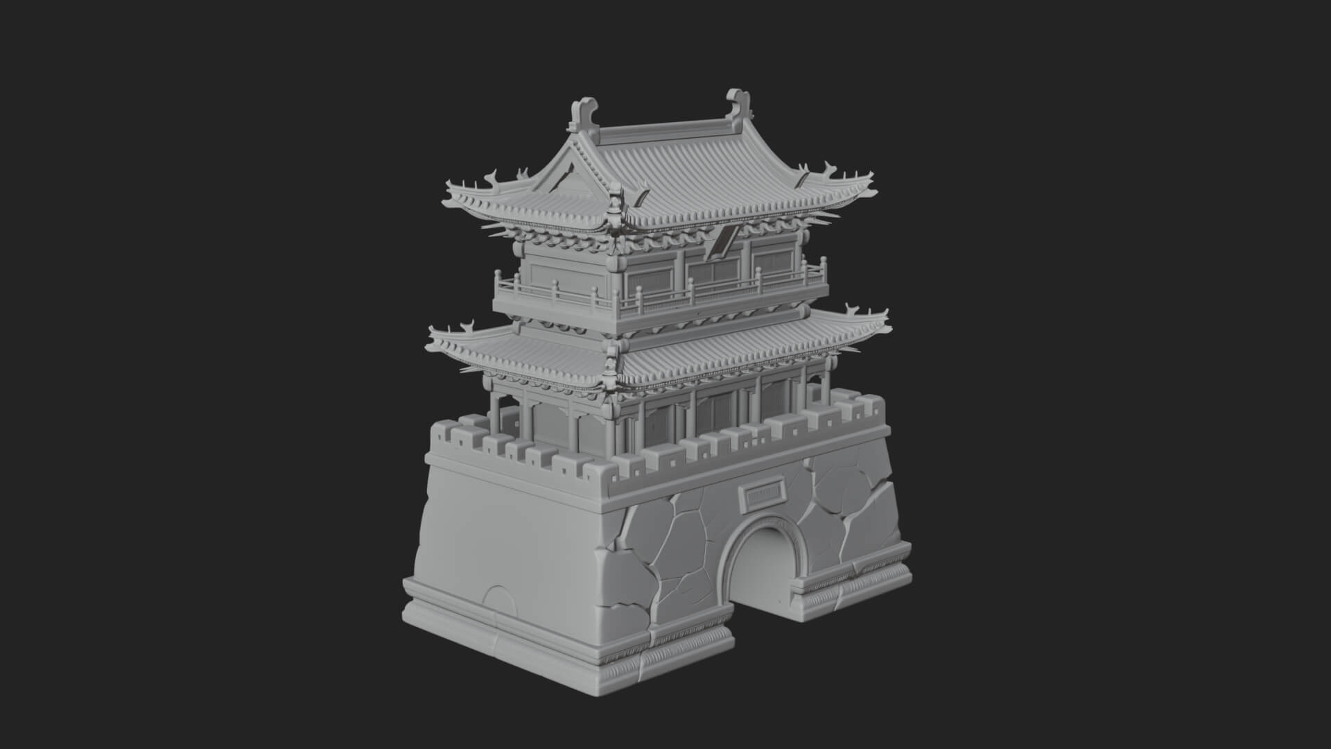 Fortified Pagoda Tower Design 15 3D Print Model 3D Model