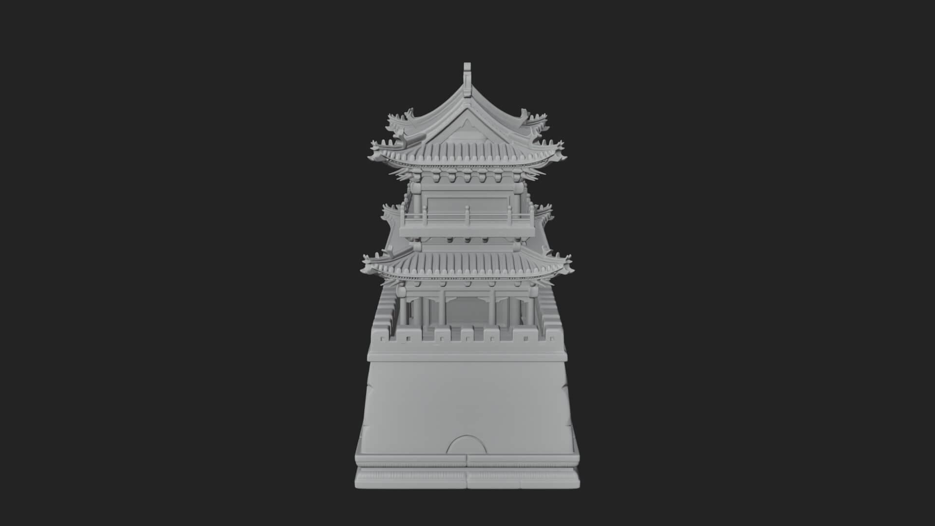 Fortified Pagoda Tower Design 15 3D Print Model 3D Model