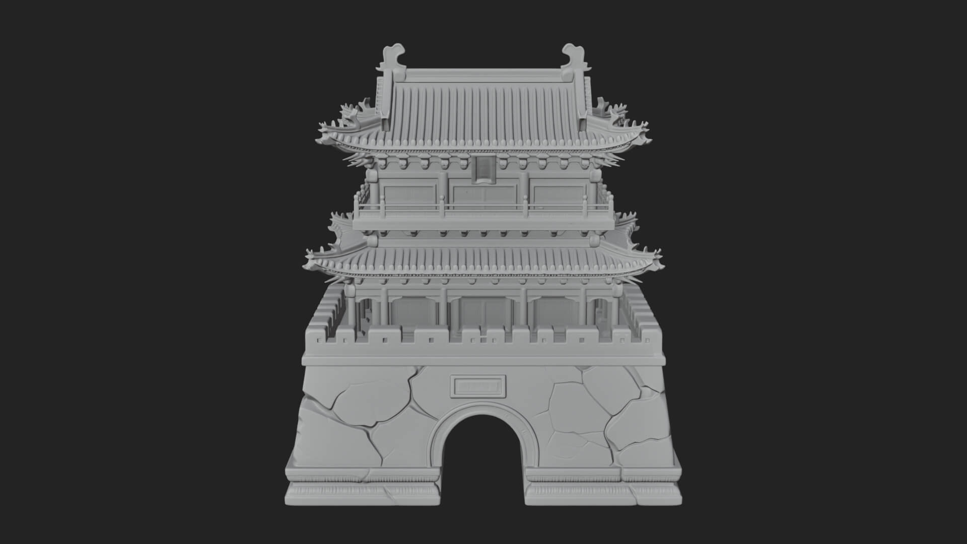 Fortified Pagoda Tower Design 15 3D Print Model 3D Model