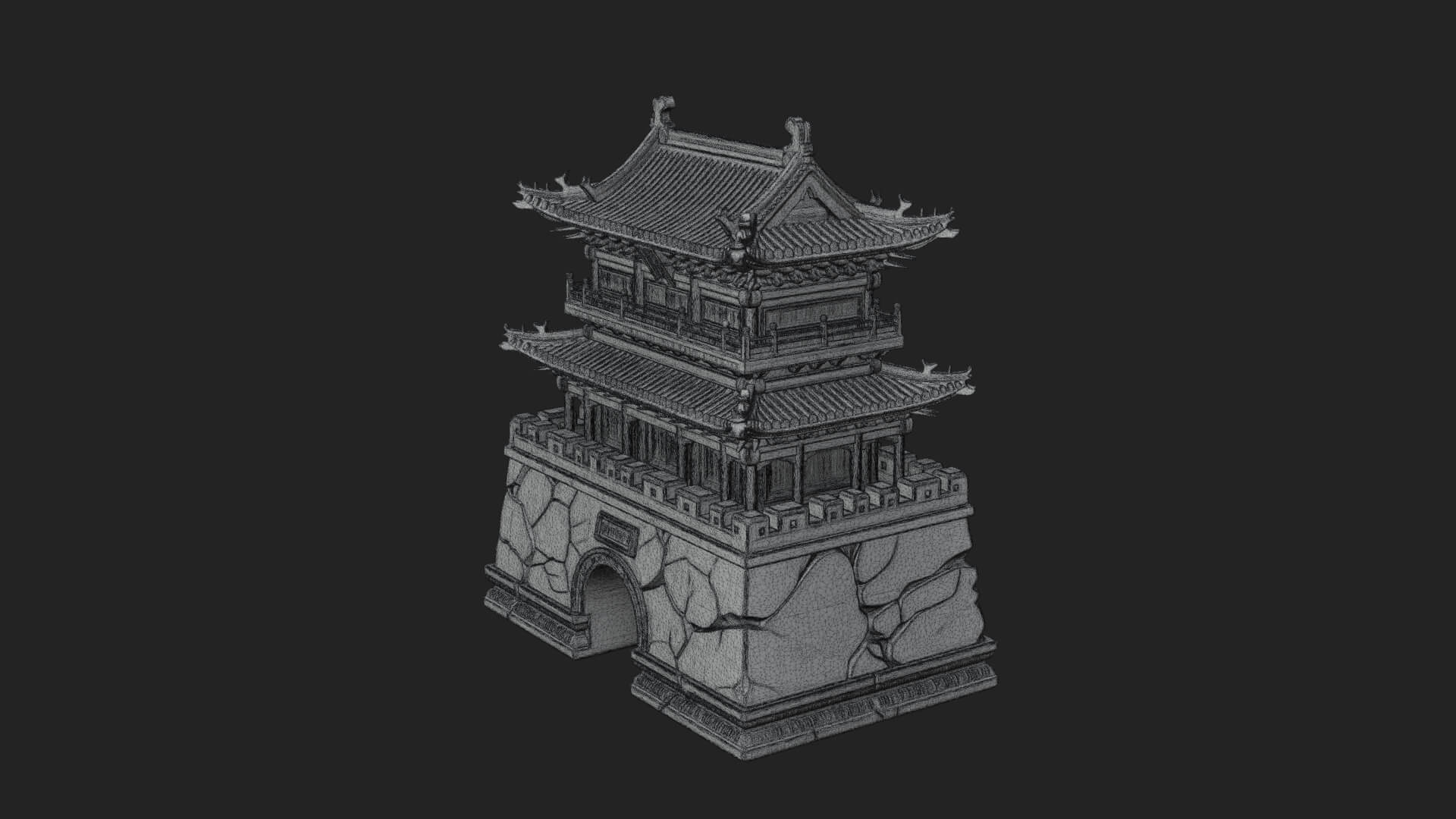 Fortified Pagoda Tower Design 15 3D Print Model 3D Model