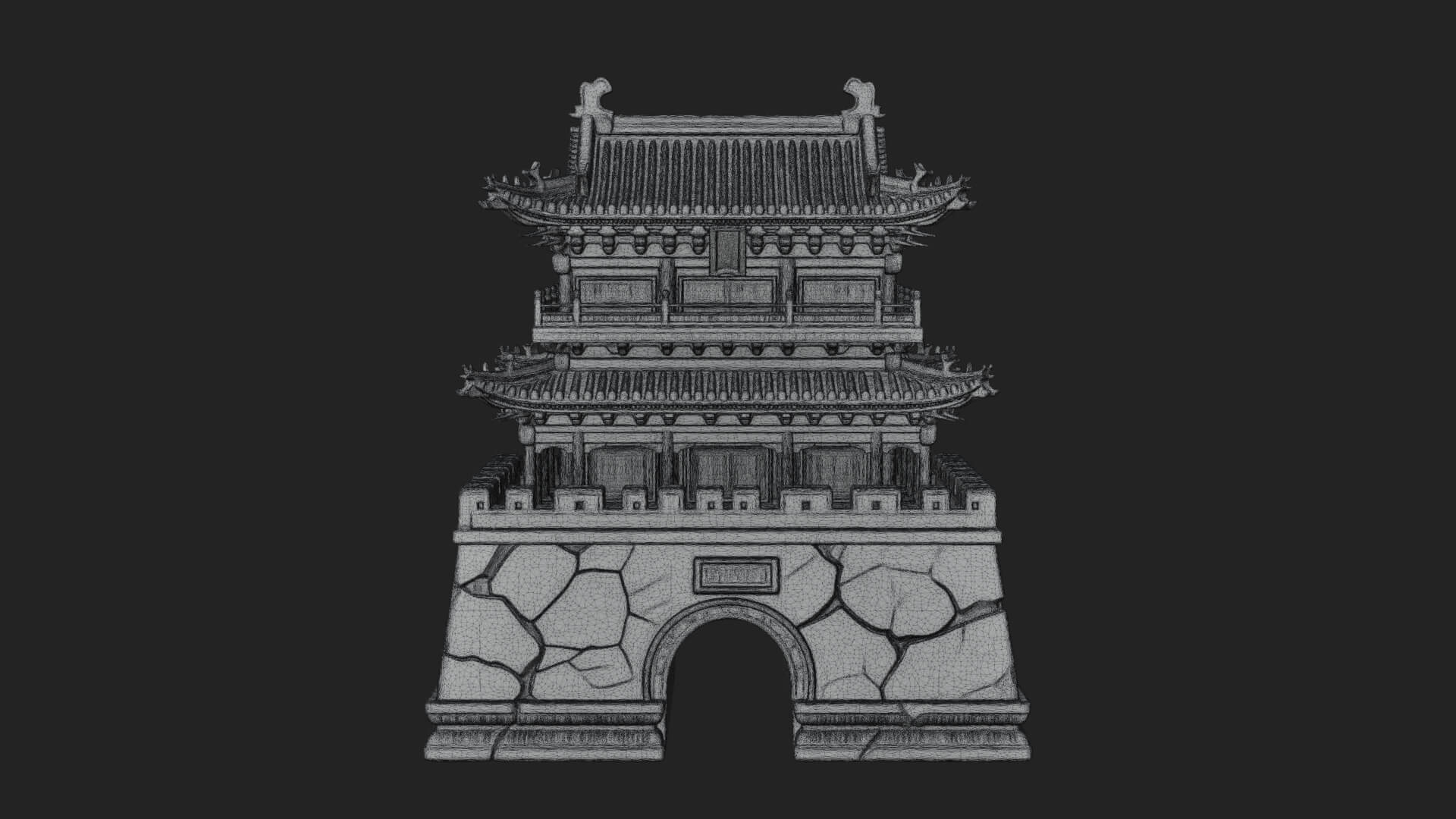 Fortified Pagoda Tower Design 15 3D Print Model 3D Model
