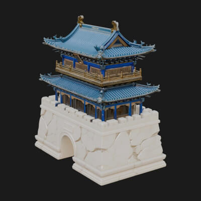 Fortified Pagoda Tower Design 15 3D Print Model
