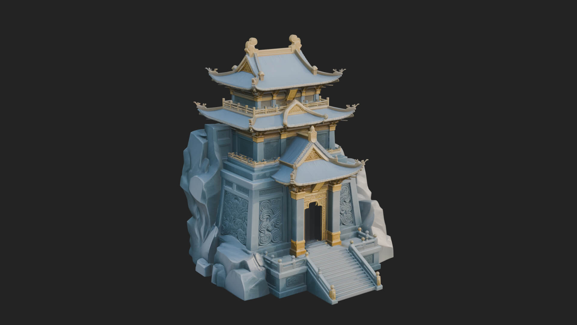 Fortified Pagoda Tower Design 16 3D Print Model 3D Model