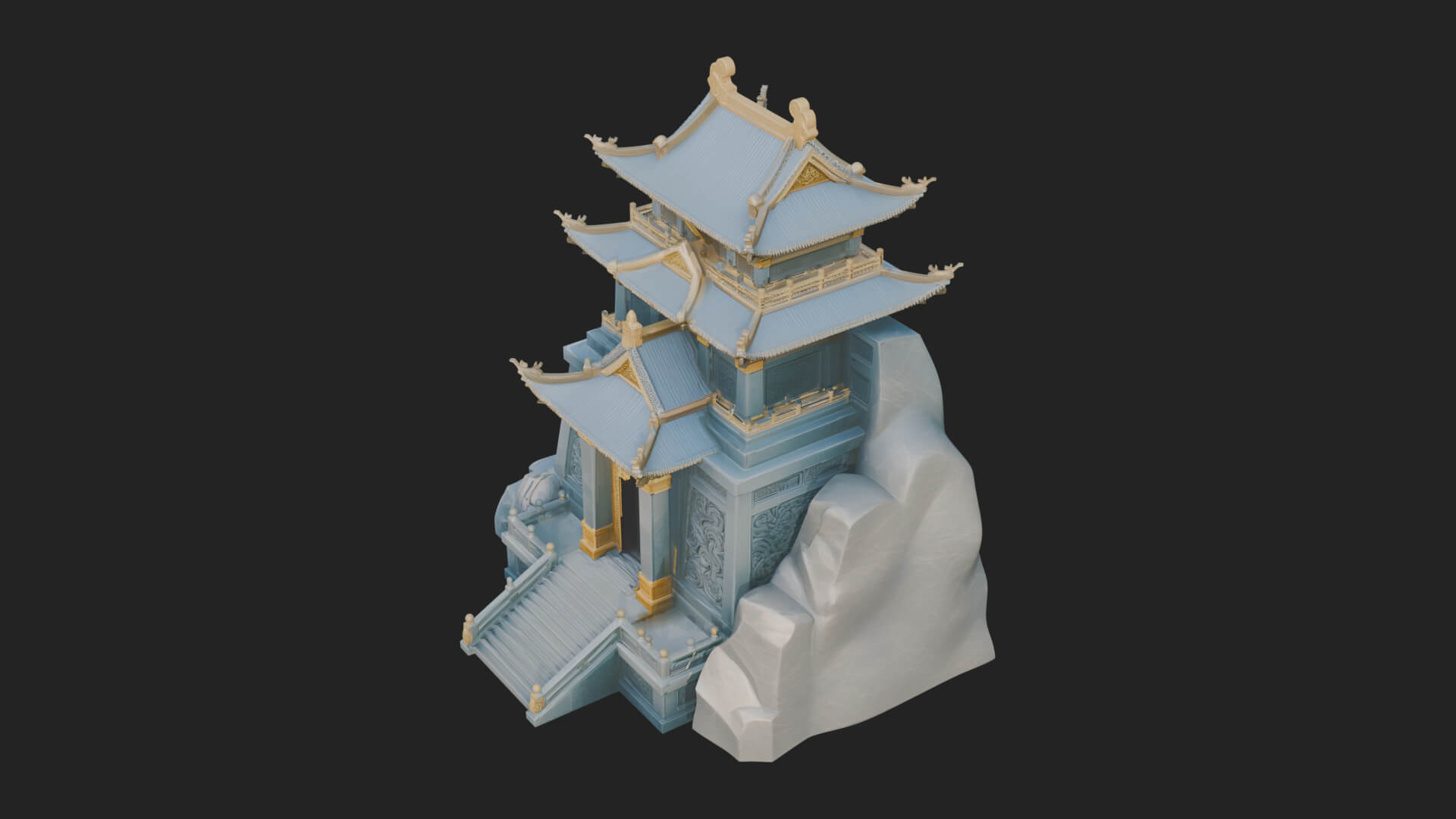 Fortified Pagoda Tower Design 16 3D Print Model 3D Model