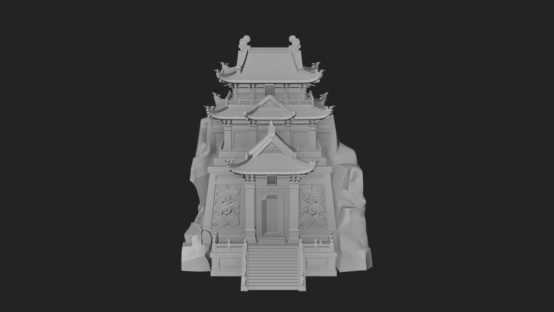 Fortified Pagoda Tower Design 16 3D Print Model 3D Model