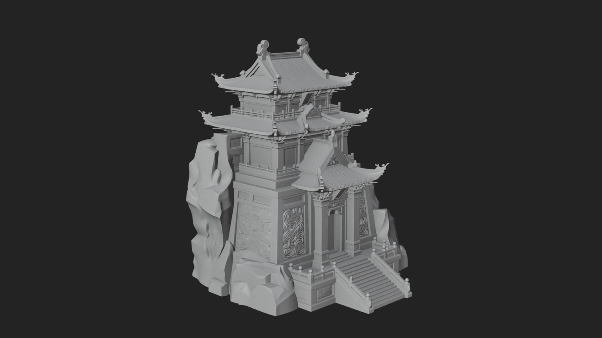 Fortified Pagoda Tower Design 16 3D Print Model 3D Model