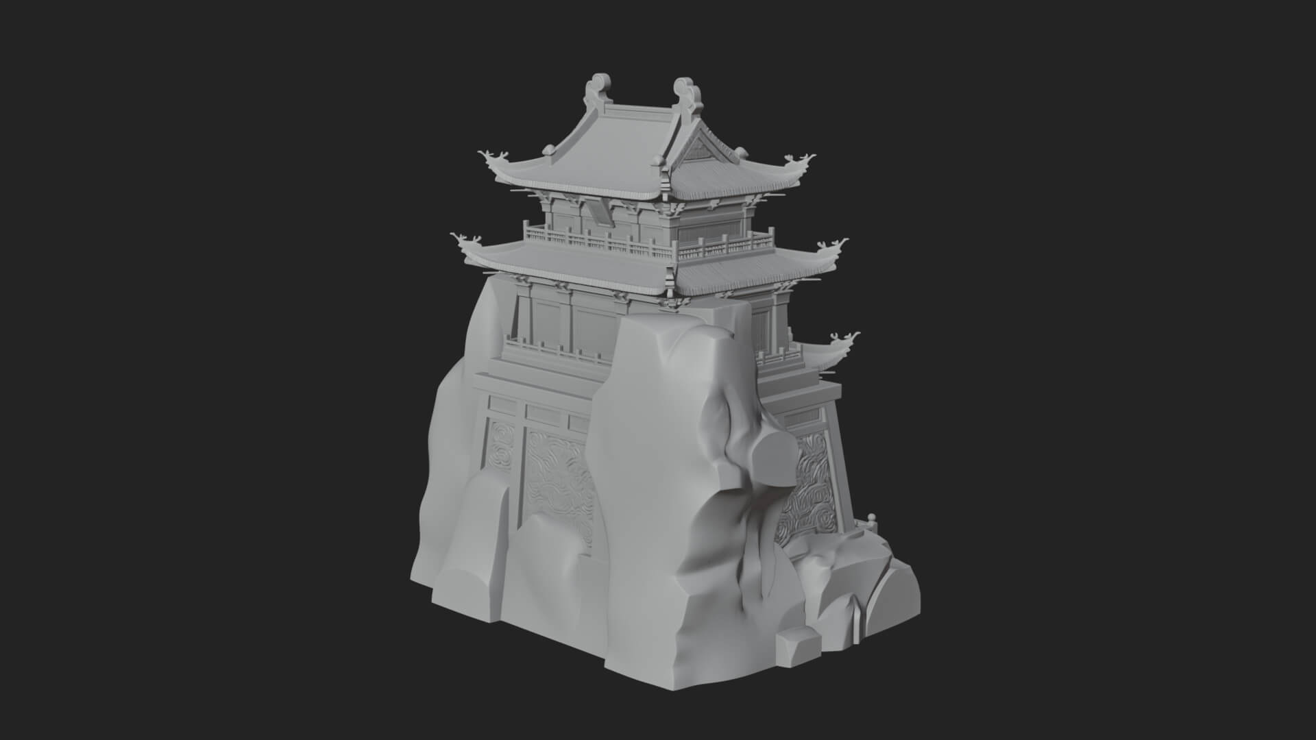 Fortified Pagoda Tower Design 16 3D Print Model 3D Model
