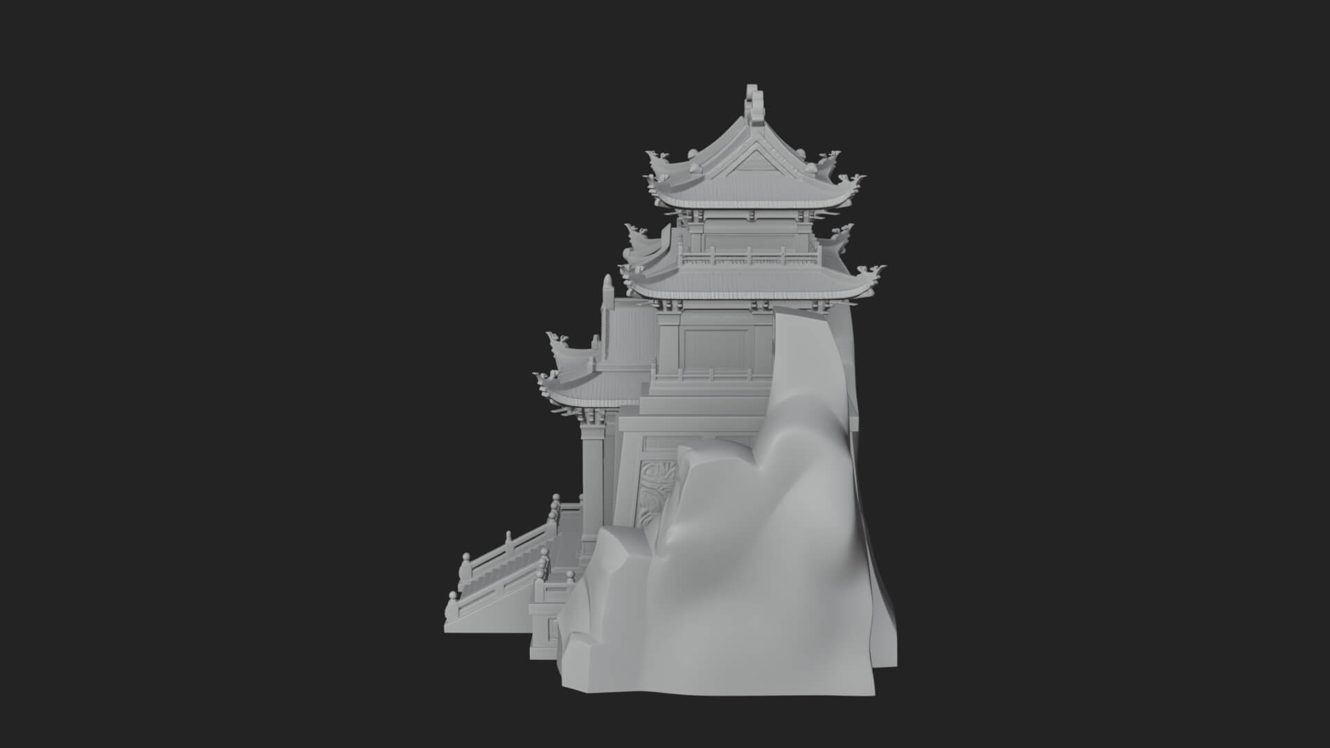 Fortified Pagoda Tower Design 16 3D Print Model 3D Model