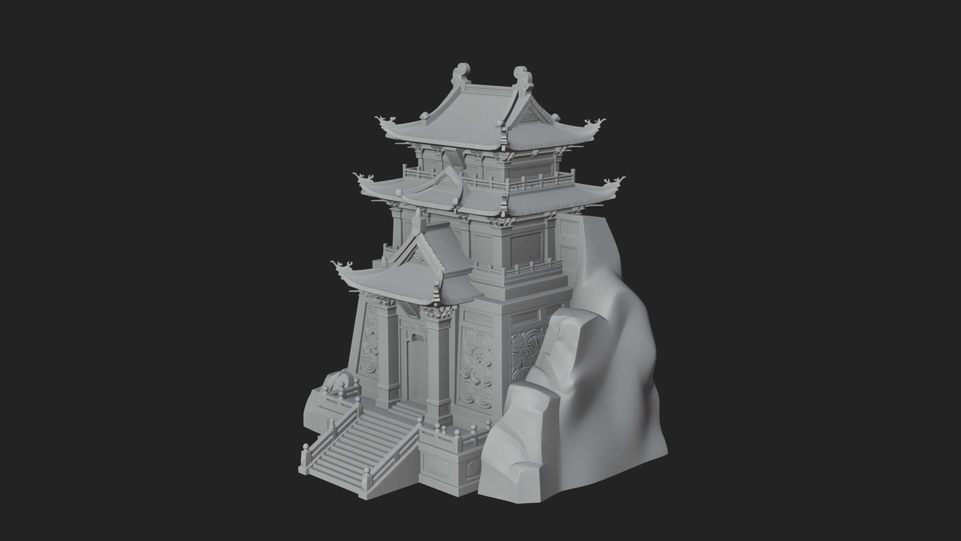 Fortified Pagoda Tower Design 16 3D Print Model 3D Model