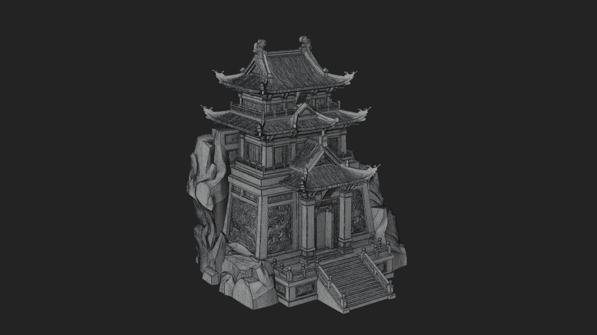 Fortified Pagoda Tower Design 16 3D Print Model 3D Model