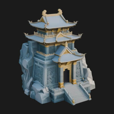 Fortified Pagoda Tower Design 16 3D Print Model