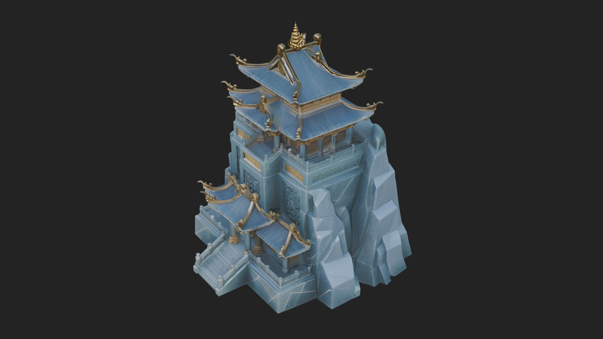 Fortified Pagoda Tower Design 17 3D Print Model 3D Model