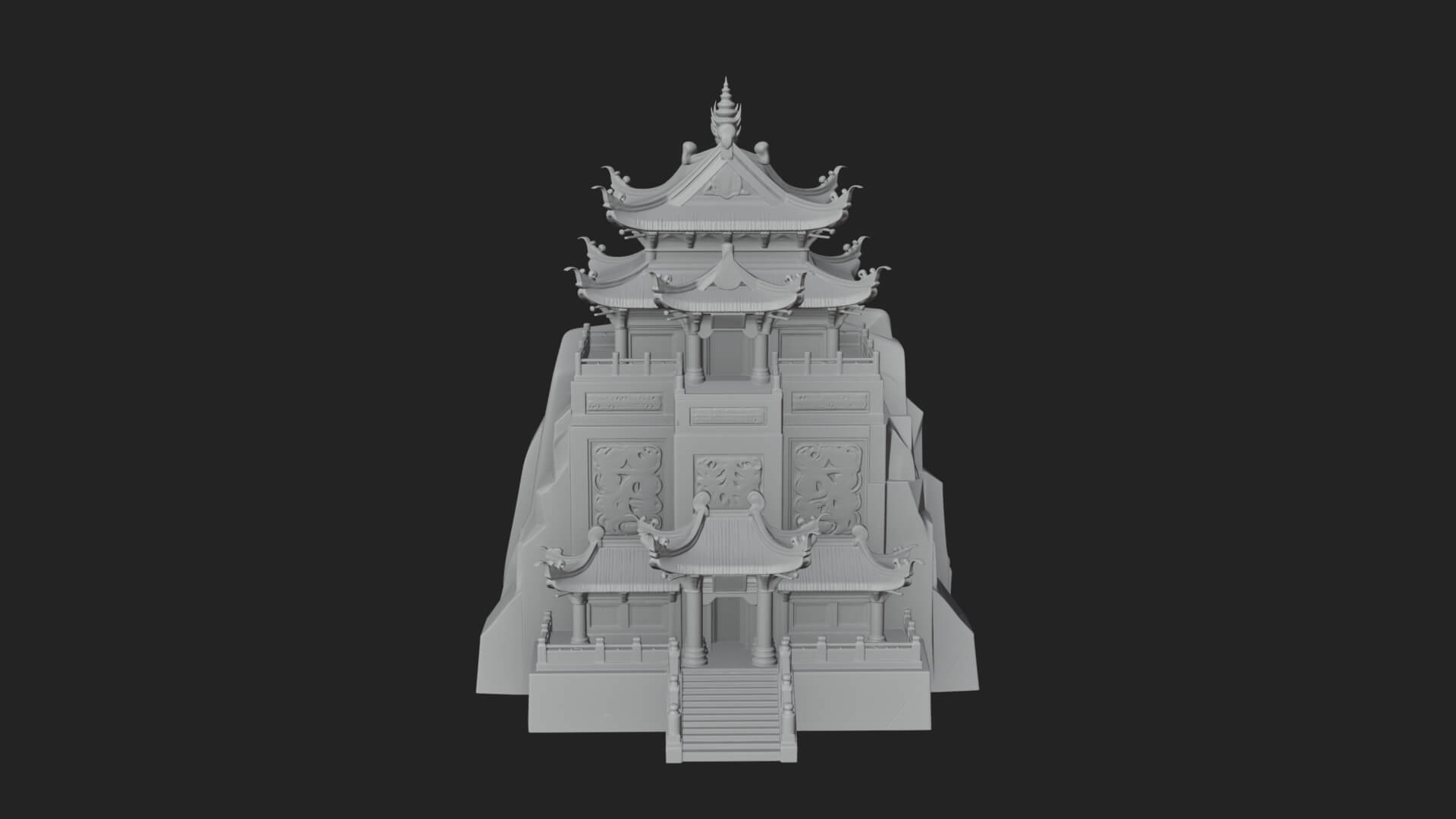 Fortified Pagoda Tower Design 17 3D Print Model 3D Model