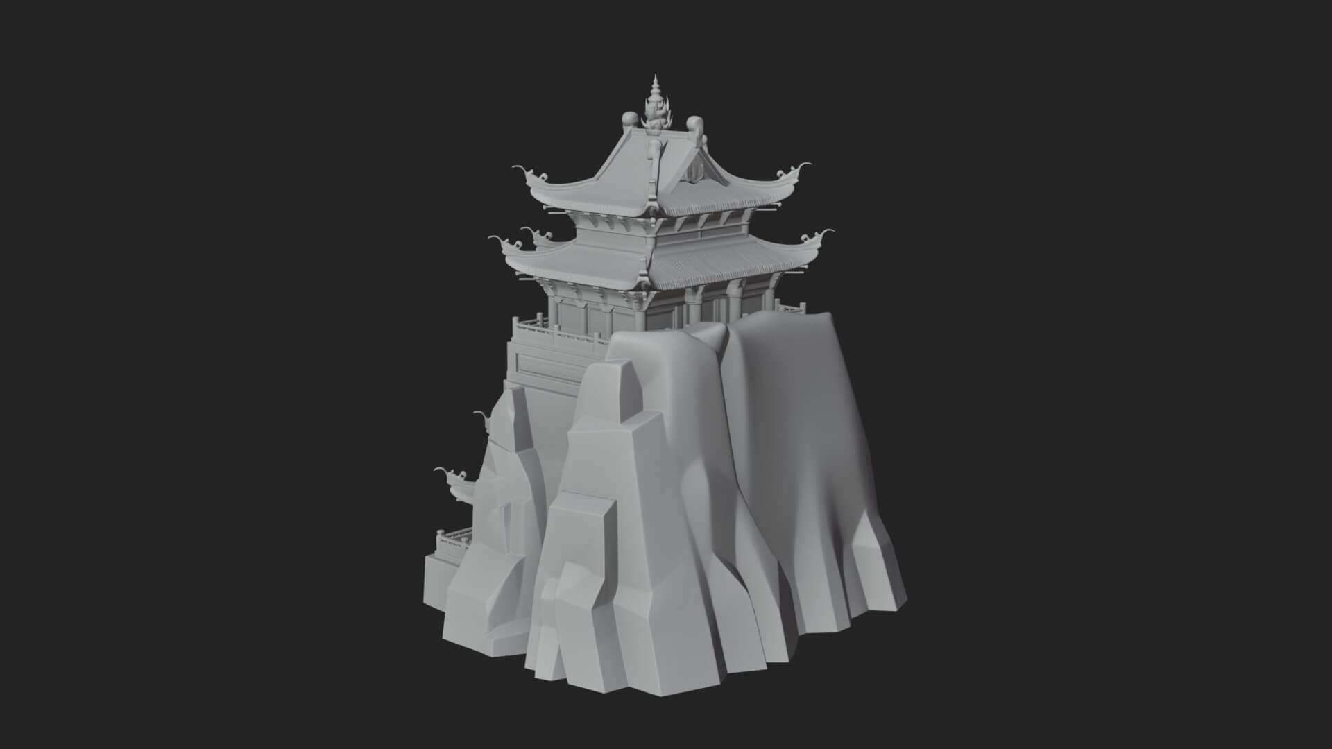 Fortified Pagoda Tower Design 17 3D Print Model 3D Model