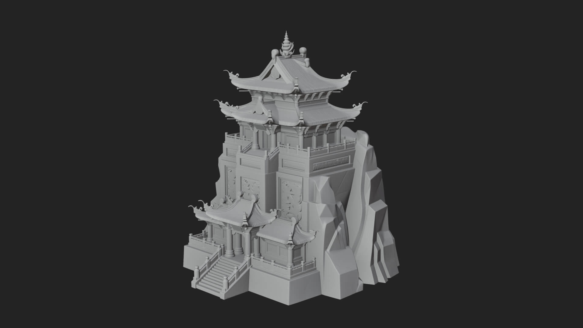 Fortified Pagoda Tower Design 17 3D Print Model 3D Model