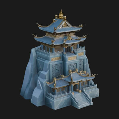 Fortified Pagoda Tower Design 17 3D Print Model