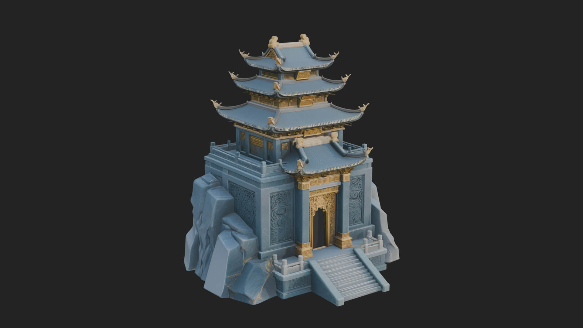 Fortified Pagoda Tower Design 18 3D Print Model 3D Model