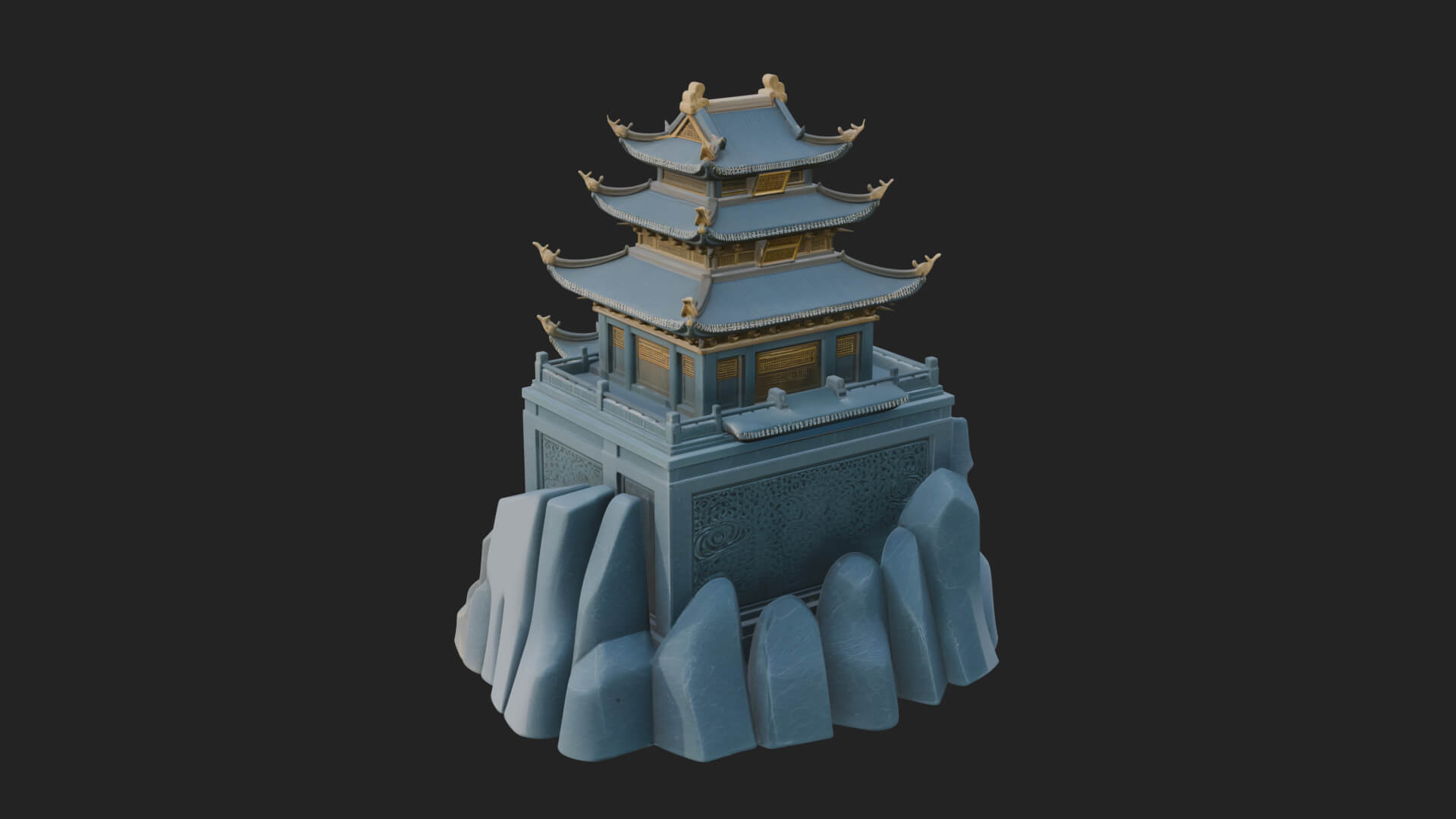 Fortified Pagoda Tower Design 18 3D Print Model 3D Model