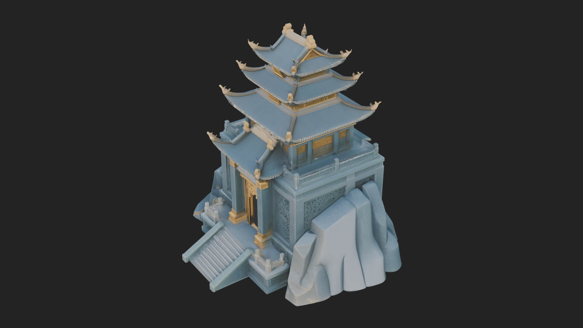 Fortified Pagoda Tower Design 18 3D Print Model 3D Model
