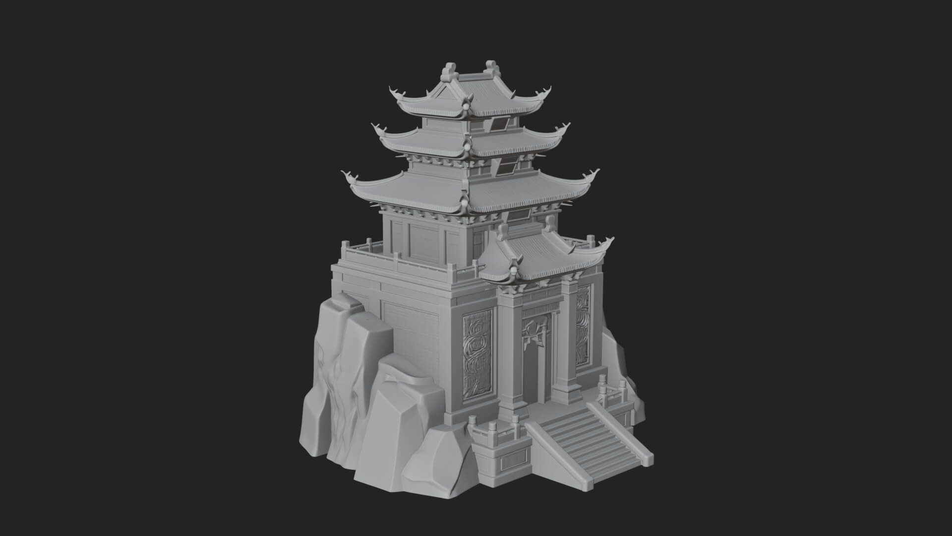 Fortified Pagoda Tower Design 18 3D Print Model 3D Model