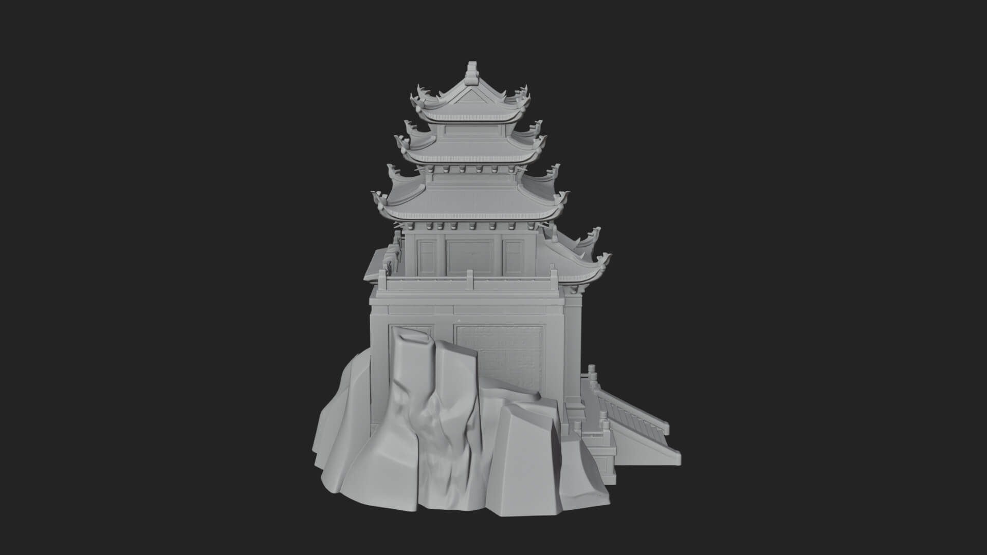Fortified Pagoda Tower Design 18 3D Print Model 3D Model