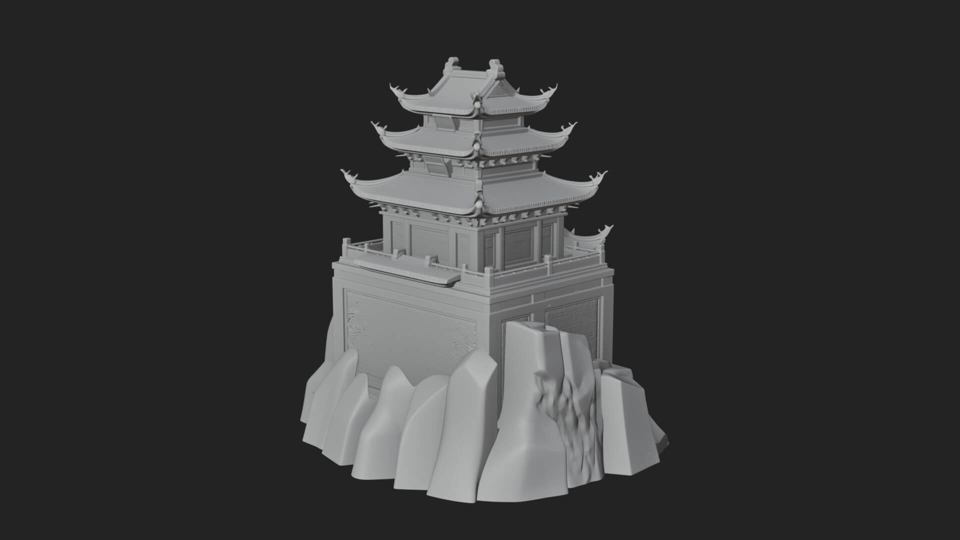 Fortified Pagoda Tower Design 18 3D Print Model 3D Model