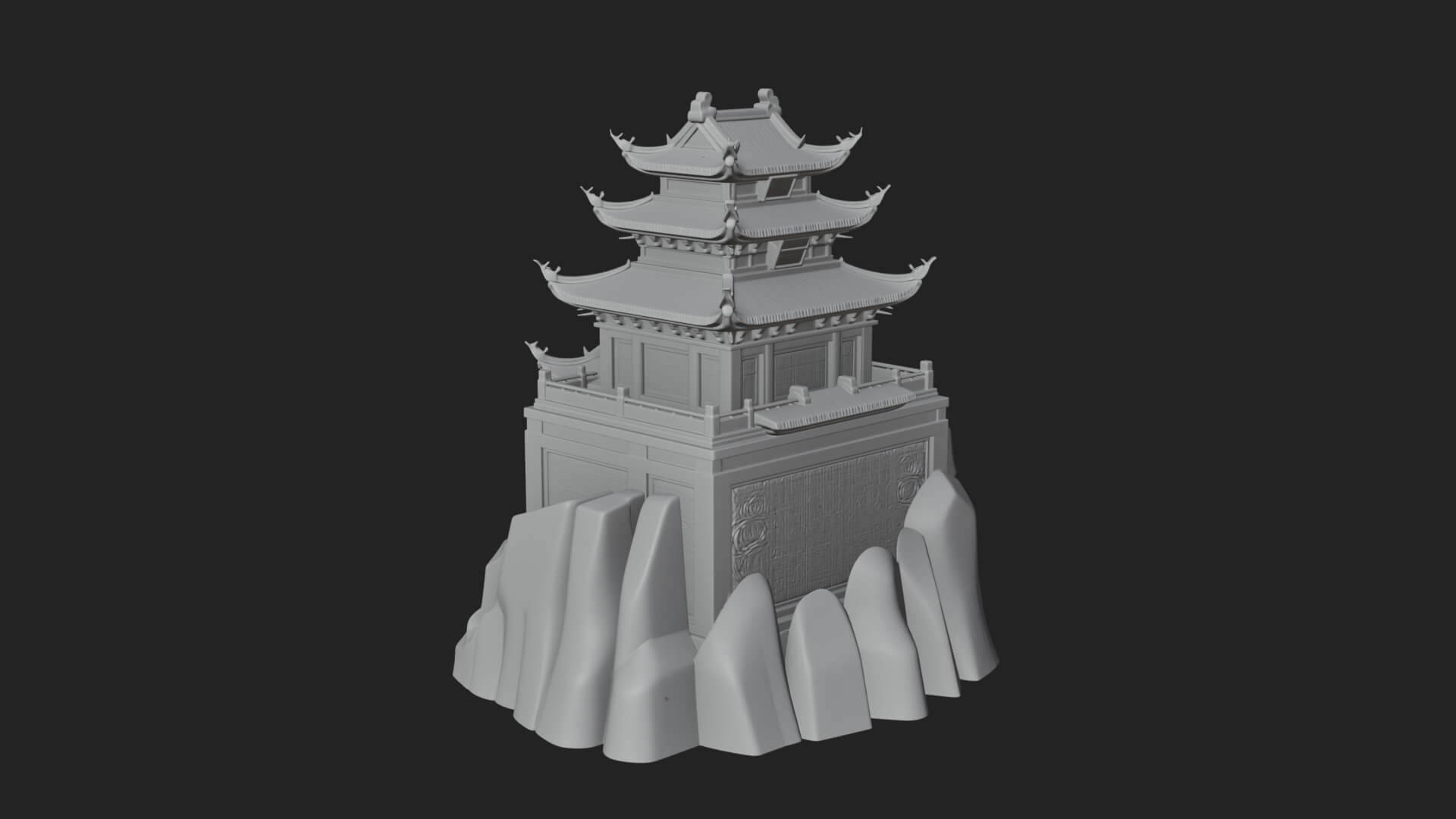 Fortified Pagoda Tower Design 18 3D Print Model 3D Model