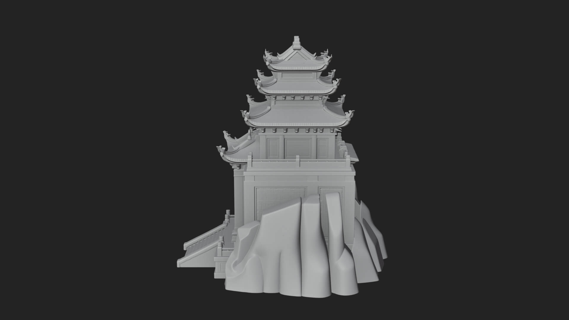 Fortified Pagoda Tower Design 18 3D Print Model 3D Model