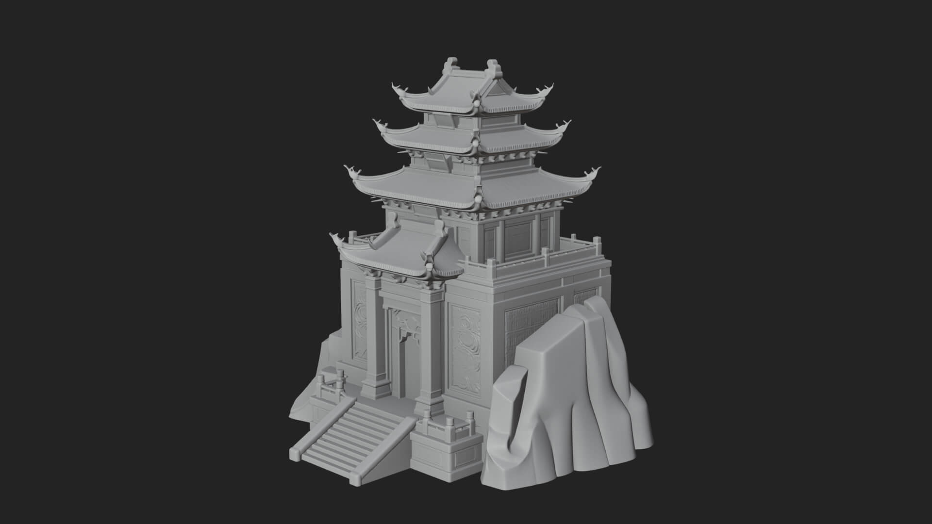 Fortified Pagoda Tower Design 18 3D Print Model 3D Model