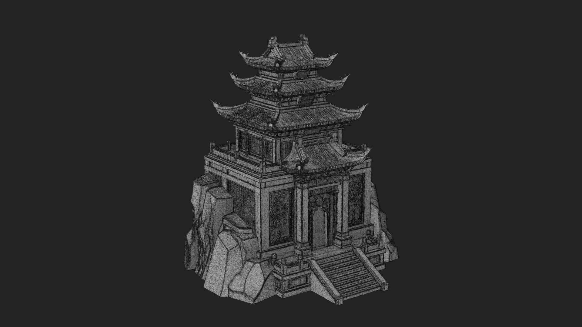 Fortified Pagoda Tower Design 18 3D Print Model 3D Model
