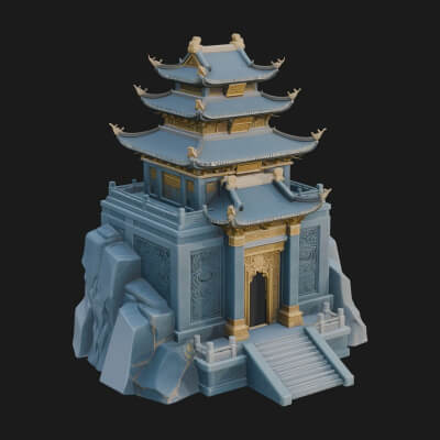Fortified Pagoda Tower Design 18 3D Print Model