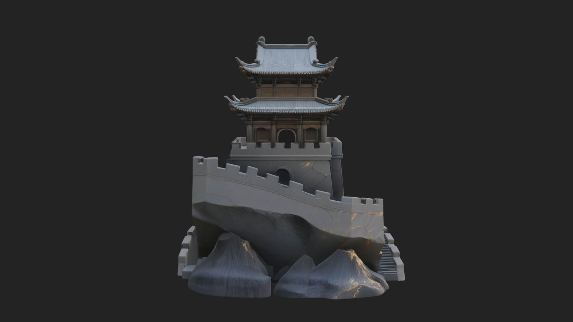 Fortified Pagoda Tower Design 2 3D Print Model 3D Model